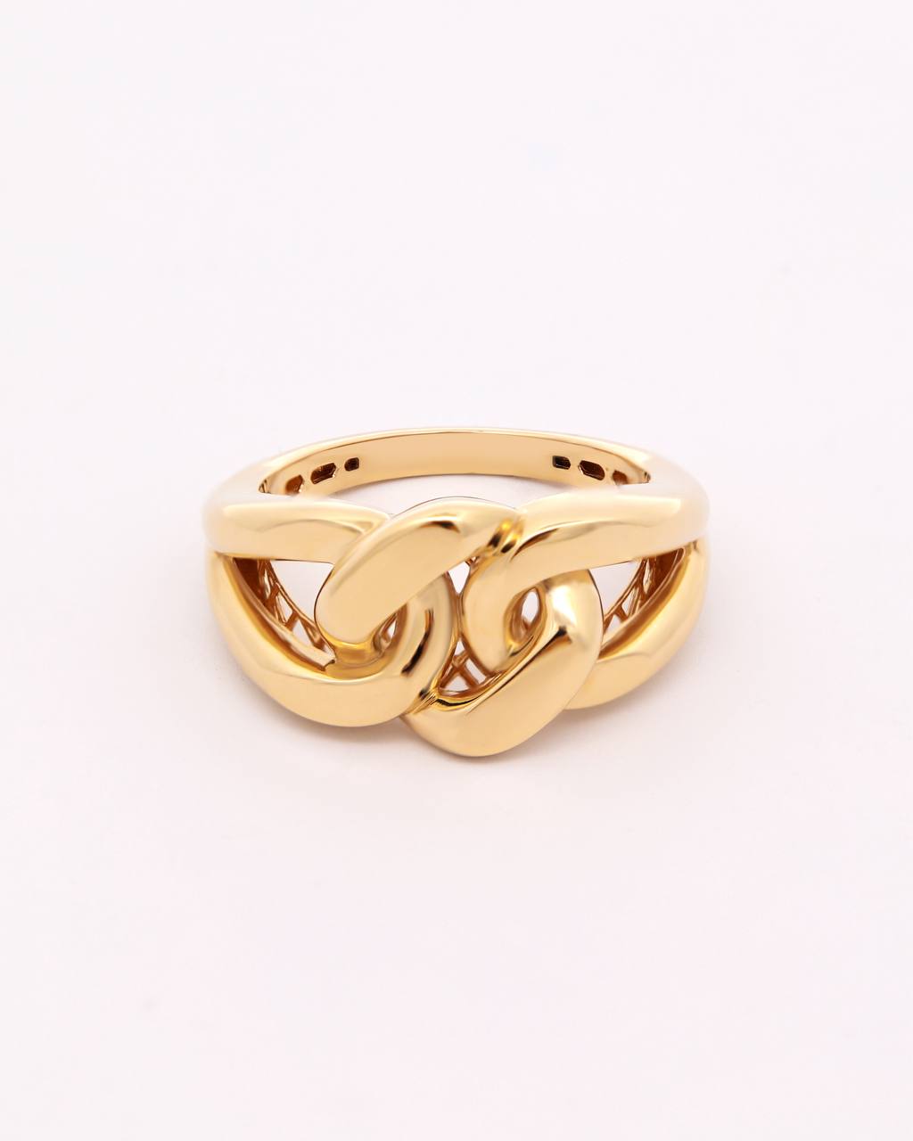 18K Gold Interlocking Chain Ring – 5.10g.