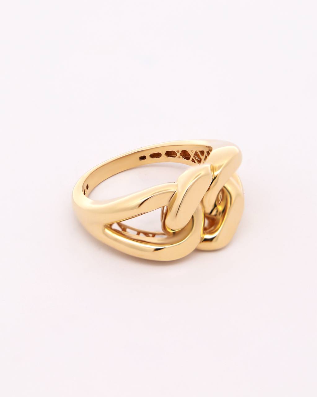 18K Gold Interlocking Chain Ring – 5.10g.