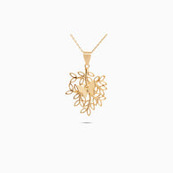 18K Gold Butterfly Leaf Pendant