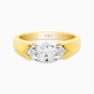 18K Yellow Gold East-West Marquise Lab-Grown Diamond Ring – 1.50ct.