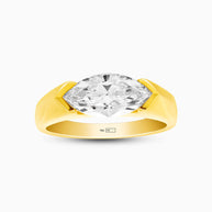 18K Yellow Gold East-West Marquise Lab-Grown Diamond Ring – 1.50ct.