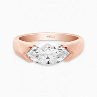 18K Yellow Gold East-West Marquise Lab-Grown Diamond Ring – 1.50ct.