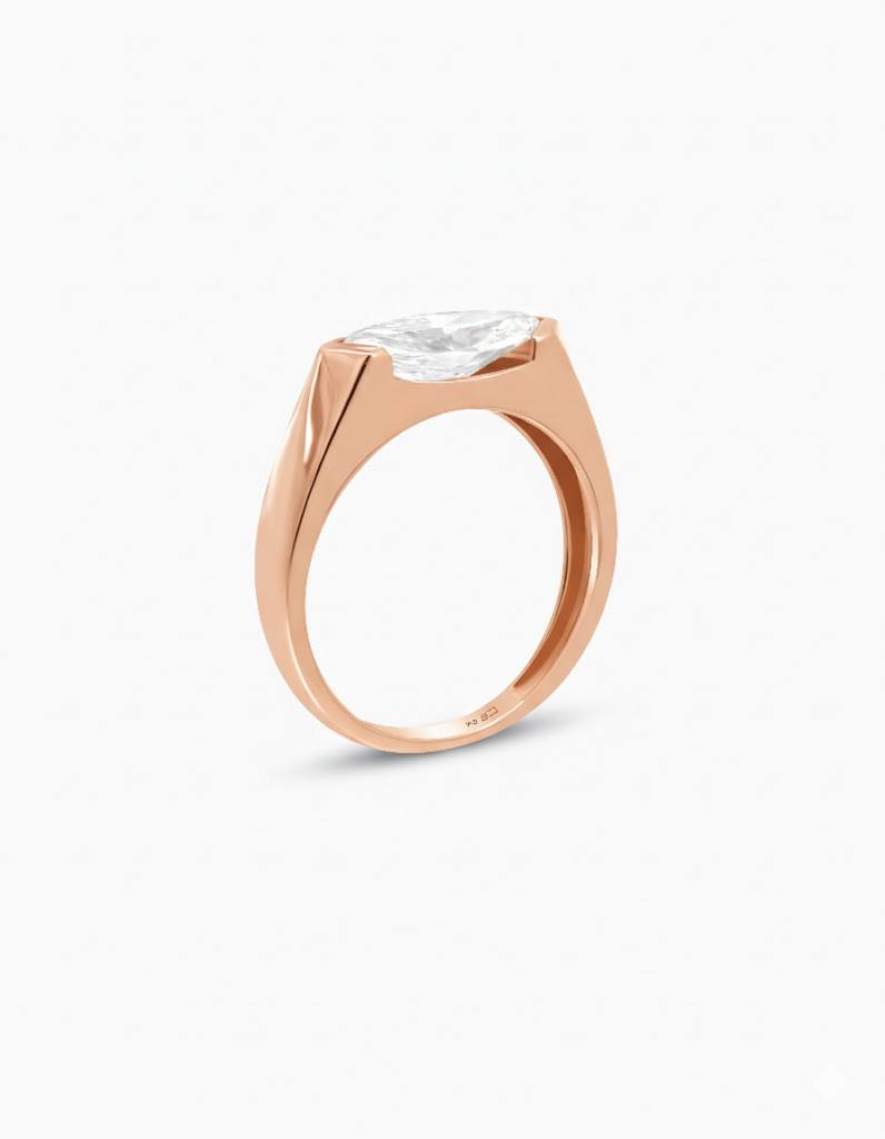 18K Yellow Gold East-West Marquise Lab-Grown Diamond Ring – 1.50ct.