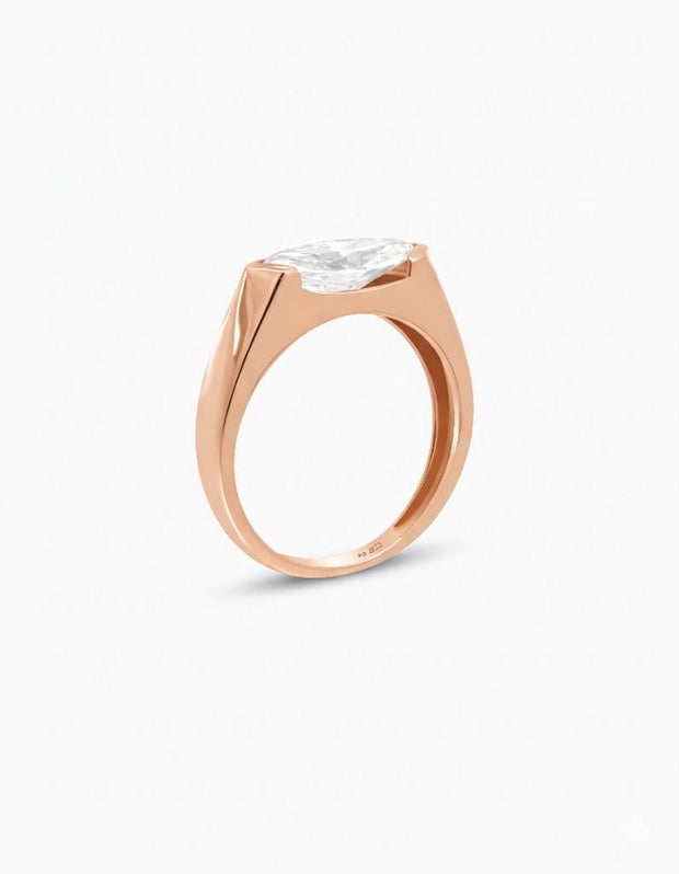 18K Yellow Gold East-West Marquise Lab-Grown Diamond Ring – 1.50ct.