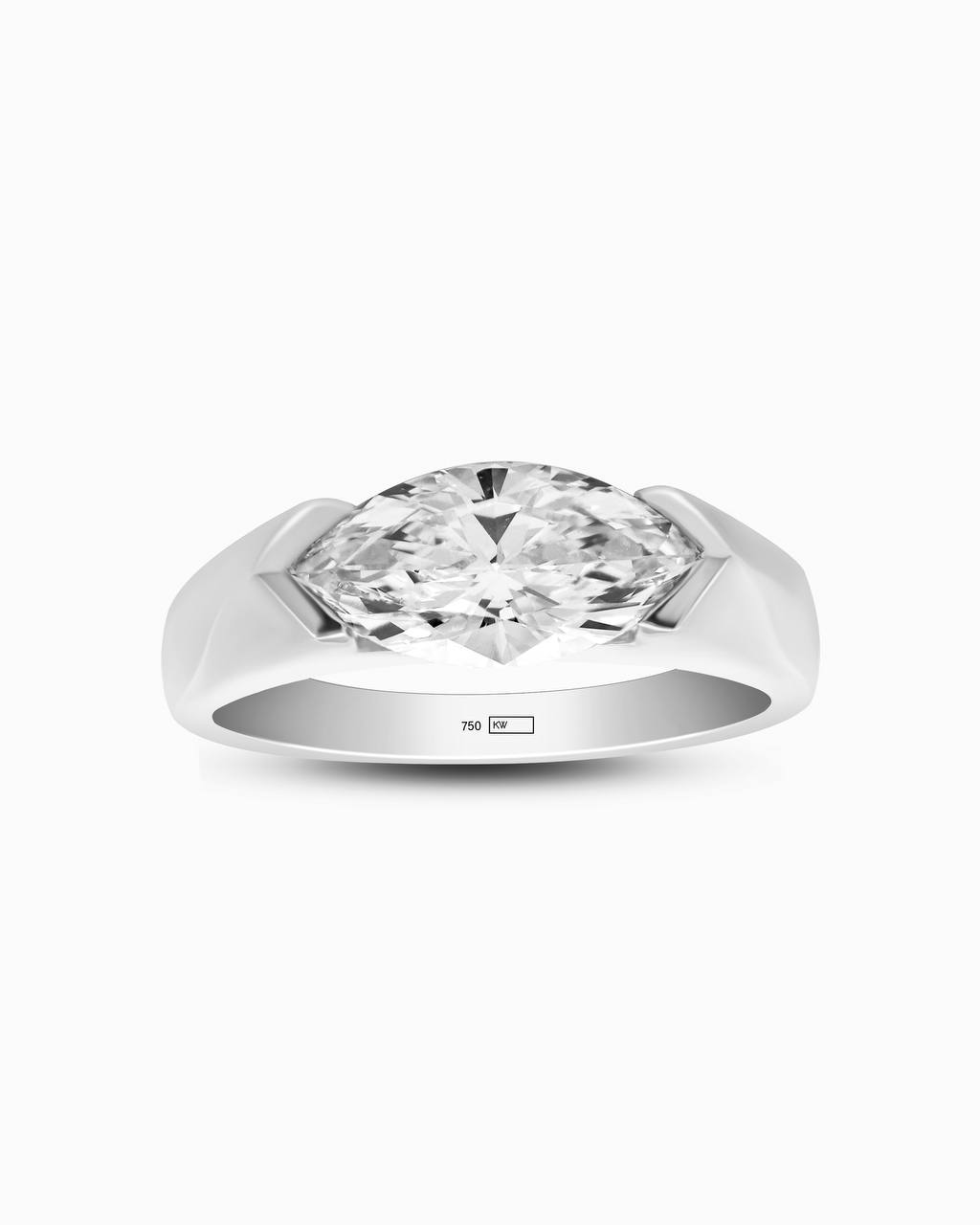 18K Yellow Gold East-West Marquise Lab-Grown Diamond Ring – 1.50ct.