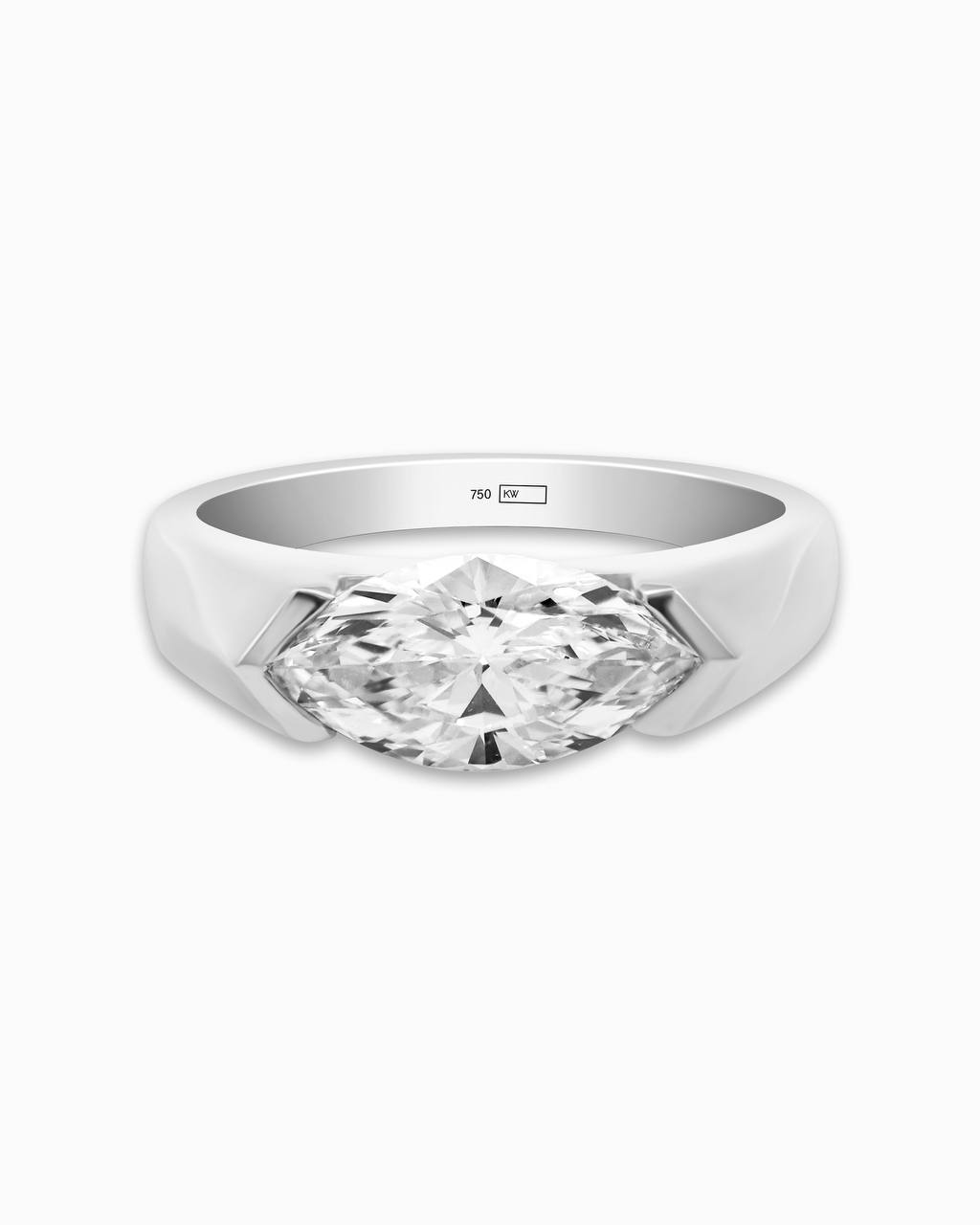 18K Yellow Gold East-West Marquise Lab-Grown Diamond Ring – 1.50ct.
