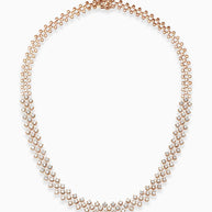 Lab-Grown Diamond Lattice Necklace with Honeycomb Chain in 18K Gold