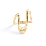 Abstract Sculptural 18K Yellow Gold Statement Ring