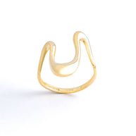 Abstract Sculptural 18K Yellow Gold Statement Ring