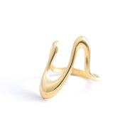 Abstract Sculptural 18K Yellow Gold Statement Ring