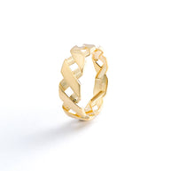 Woven Link 18K Yellow Gold Band Ring