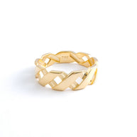 Woven Link 18K Yellow Gold Band Ring