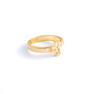 18K Yellow Gold Openwork Crucifix Ring