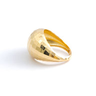 Faceted Dome 18K Yellow Gold Band Ring