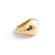 Faceted Dome 18K Yellow Gold Band Ring