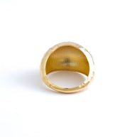 Faceted Dome 18K Yellow Gold Band Ring