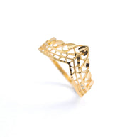Yellow Gold Openwork Heart Motif Band Ring