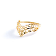 Yellow Gold Openwork Heart Motif Band Ring