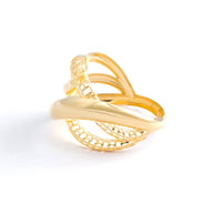 18K Yellow Gold Interwoven Mesh Cocktail Ring