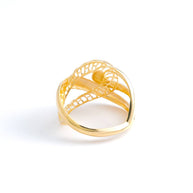 18K Yellow Gold Interwoven Mesh Cocktail Ring