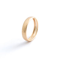 18K Yellow Gold Greek Key Pattern Band Ring