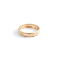 18K Yellow Gold Greek Key Pattern Band Ring
