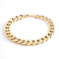 Classic Yellow Gold Cuban Link Chain Bracelet