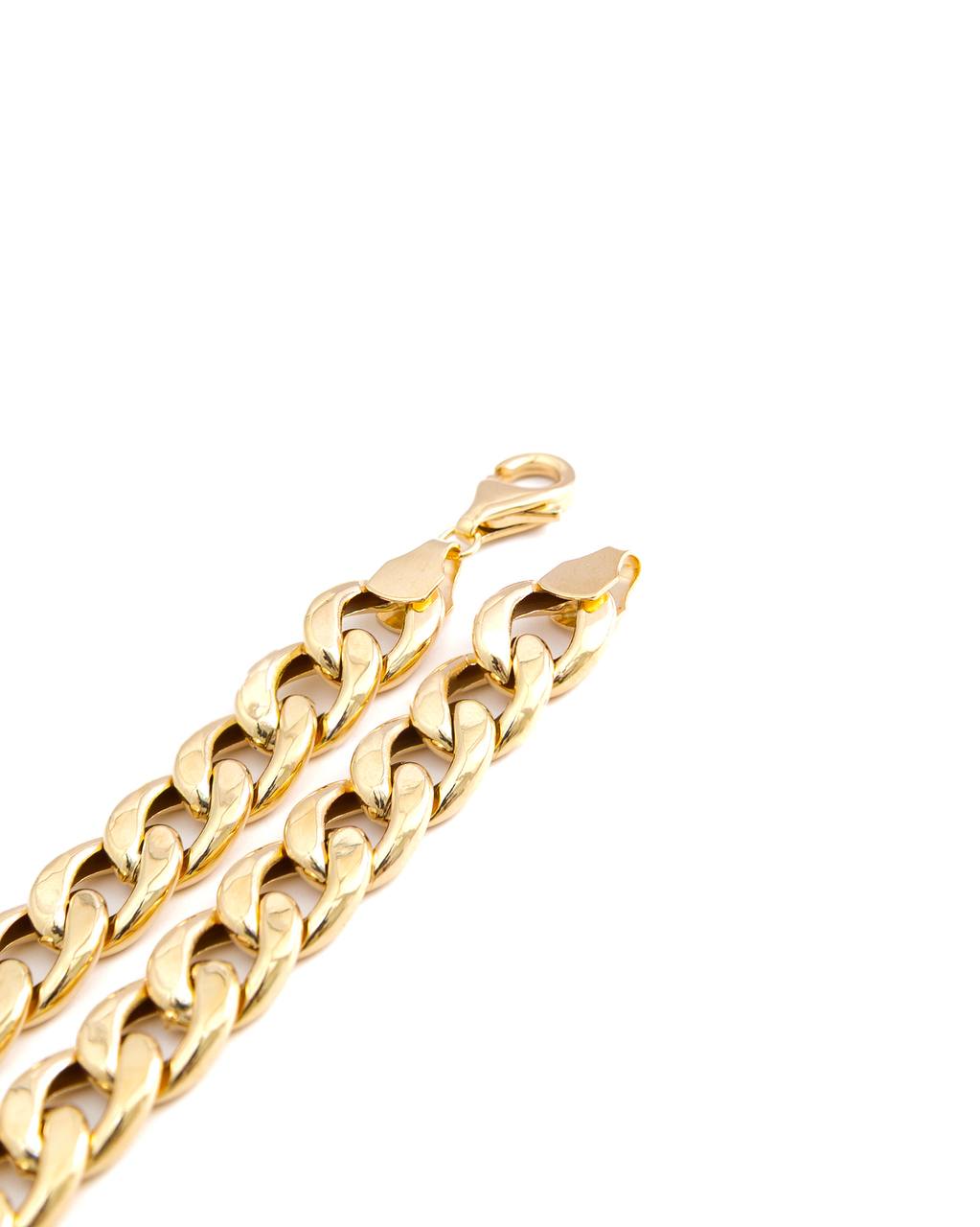 Classic Yellow Gold Cuban Link Chain Bracelet