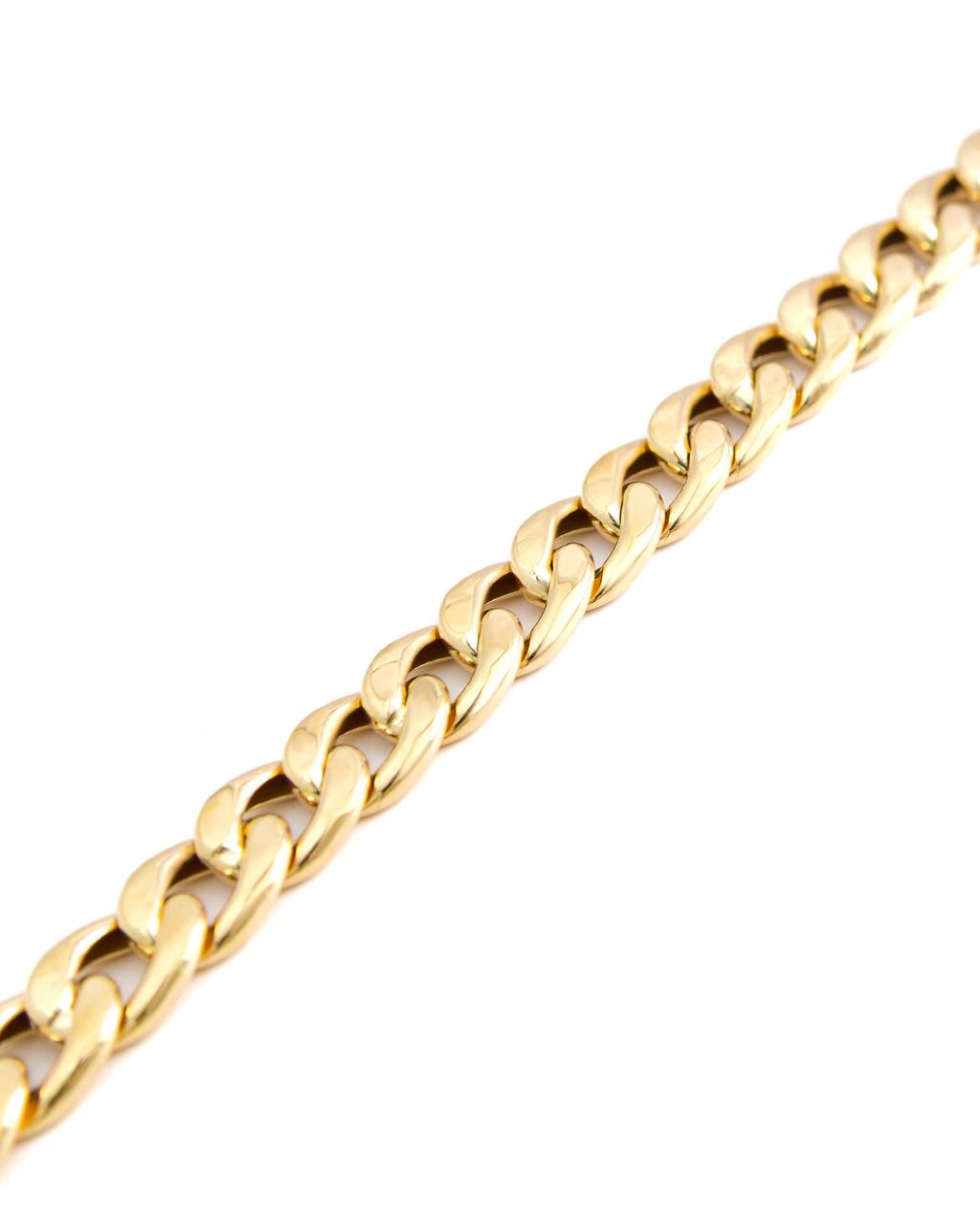 Classic Yellow Gold Cuban Link Chain Bracelet