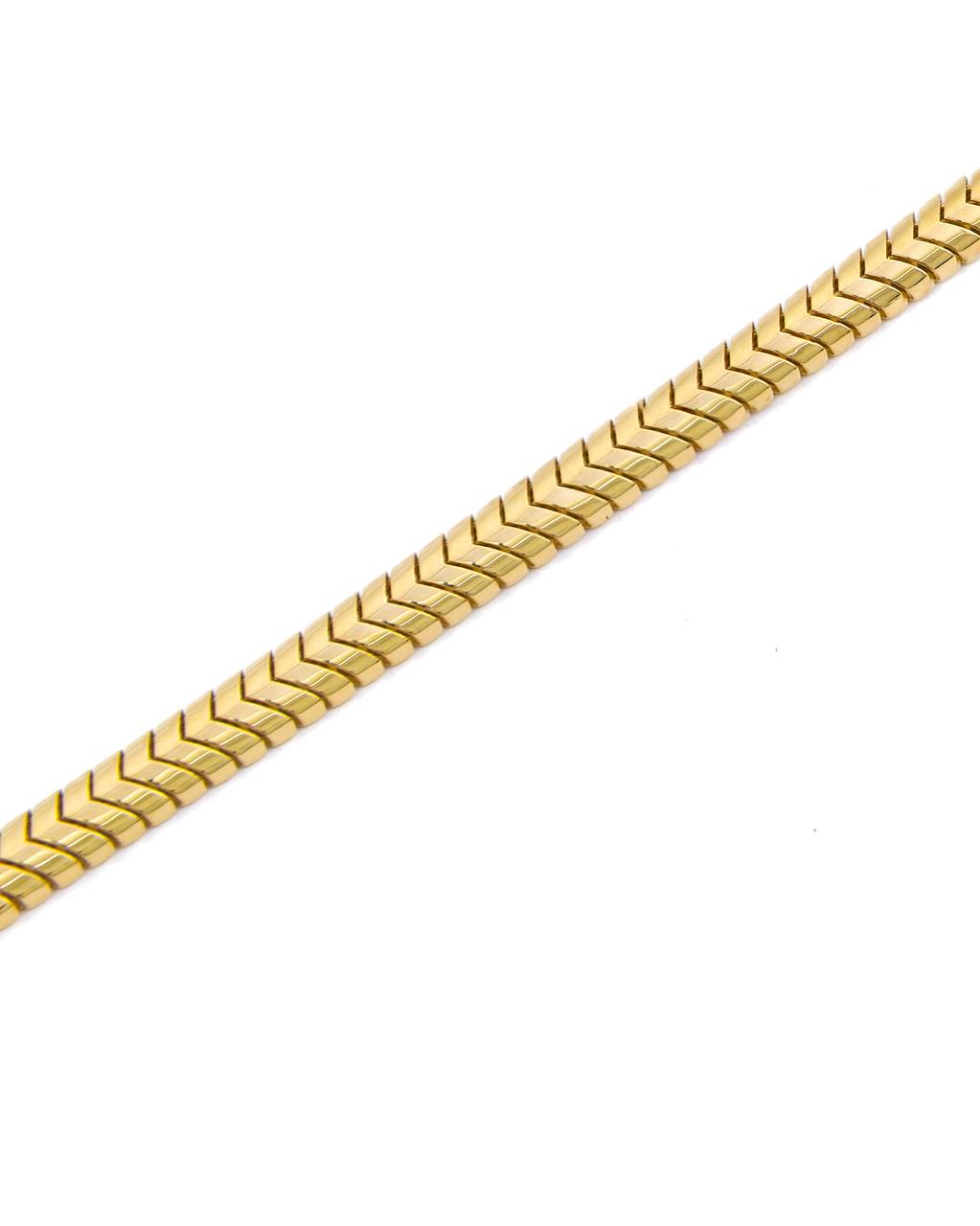 Articulated Chevron Link Choker Bracelet in Yellow Gold