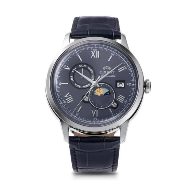 Orient Sun and Moon 75 Anniversary RA-AK0806L Rare Blue Day/Date Men's Watch