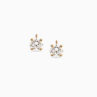 18K Yellow Gold Round Lab-Grown Diamond Stud Earrings – 2.10ct.