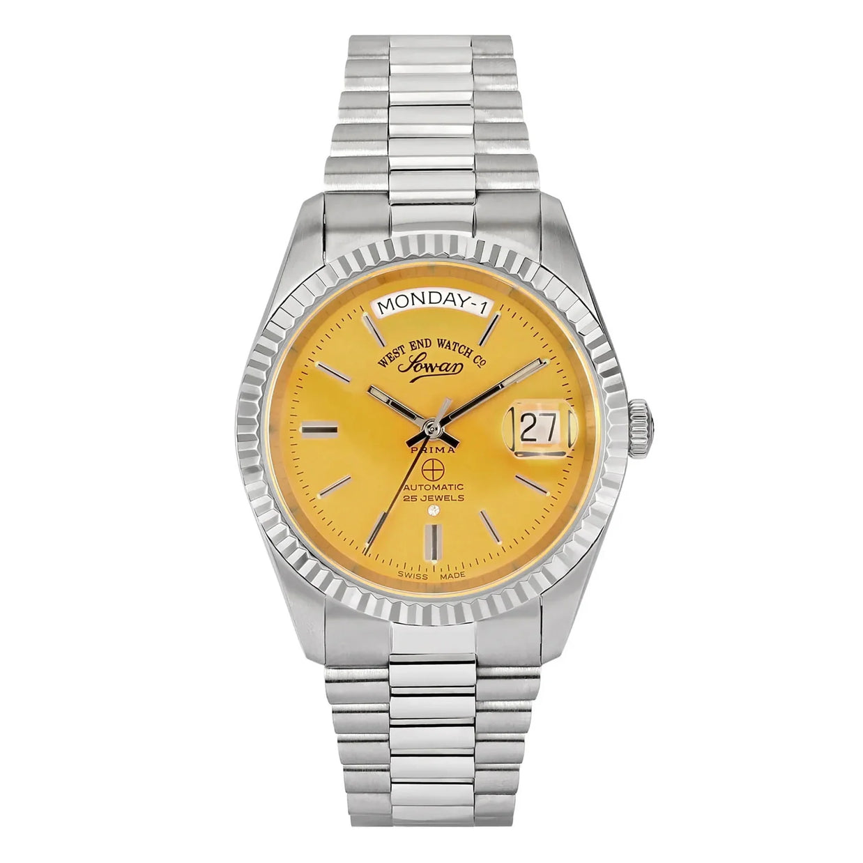 West End The Classics Automatic 6828.10.3338B Yellow Dial Stainless Steel Unisex Watch