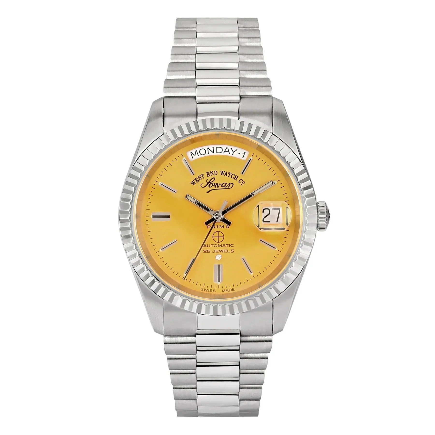 West End The Classics Automatic 6828.10.3338B Yellow Dial Stainless Steel Unisex Watch