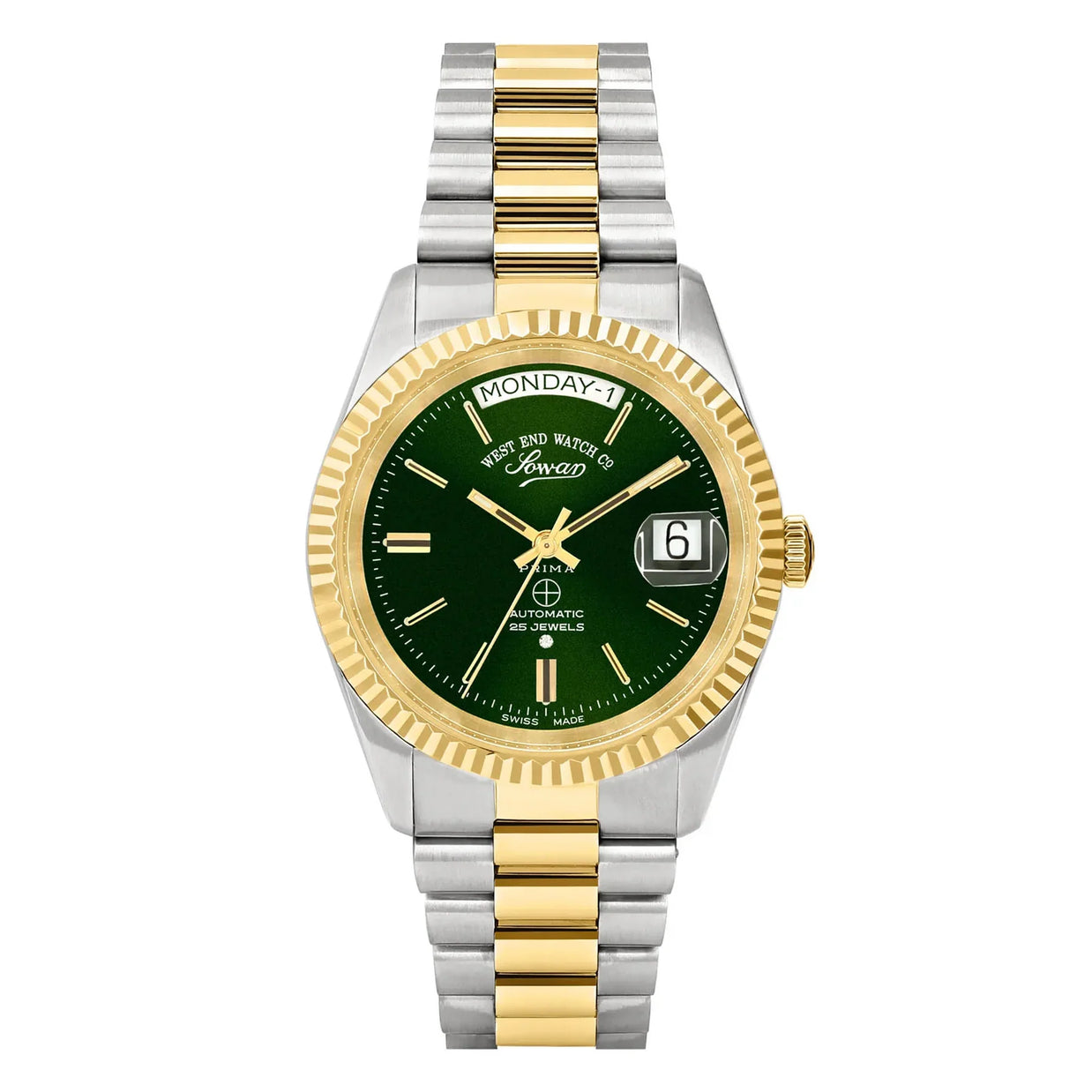 West End The Classics Automatic 6828.20.3330Y Green Dial & Two-Tone Stainless Steel Unisex Watch