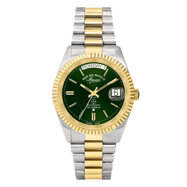 West End The Classics Automatic 6828.20.3330Y Green Dial & Two-Tone Stainless Steel Unisex Watch