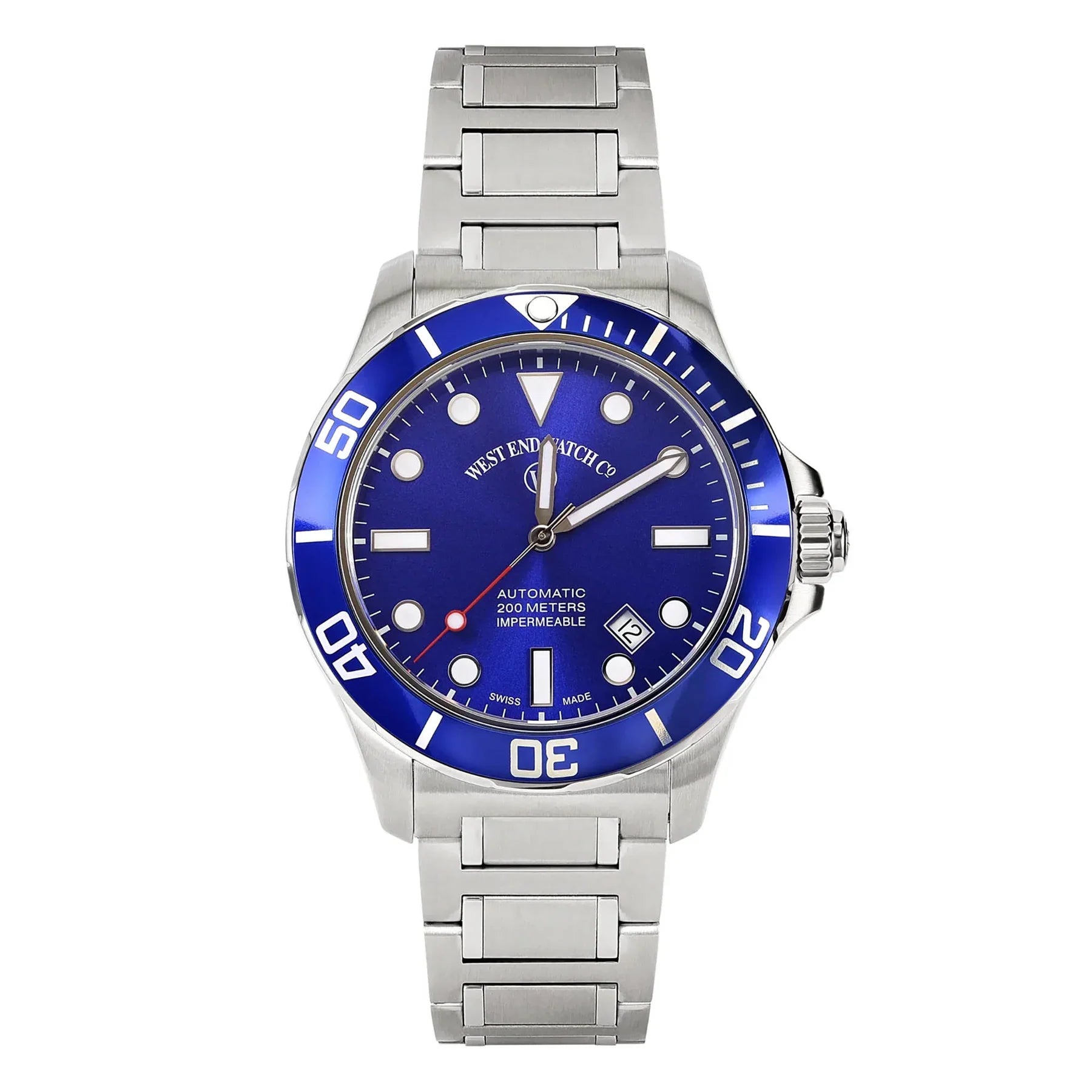West End Impermeable Automatic Diver 6850.10.3335N-ALBL Blue Dial Stainless Steel Men's Watch