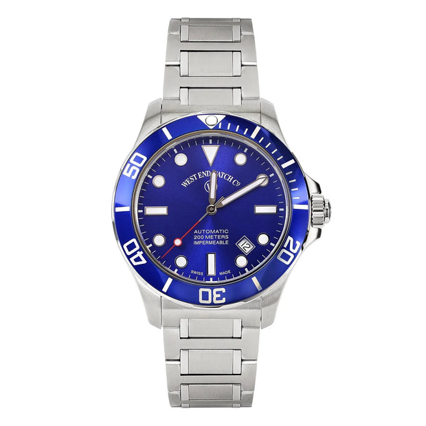 West End Impermeable Automatic Diver 6850.10.3335N-ALBL Blue Dial Stainless Steel Men's Watch