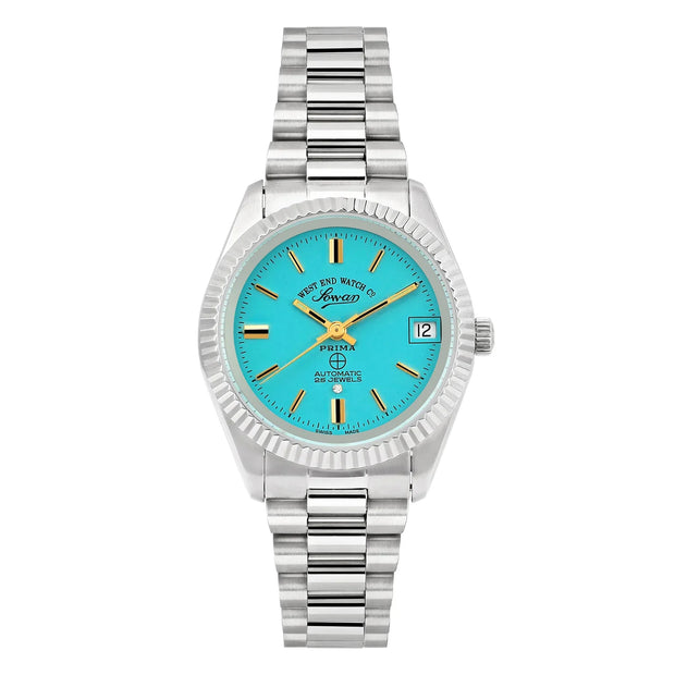 West End The Classics Automatic 6858.10.3337Y Turquoise Dial & Stainless Steel Women's Watch