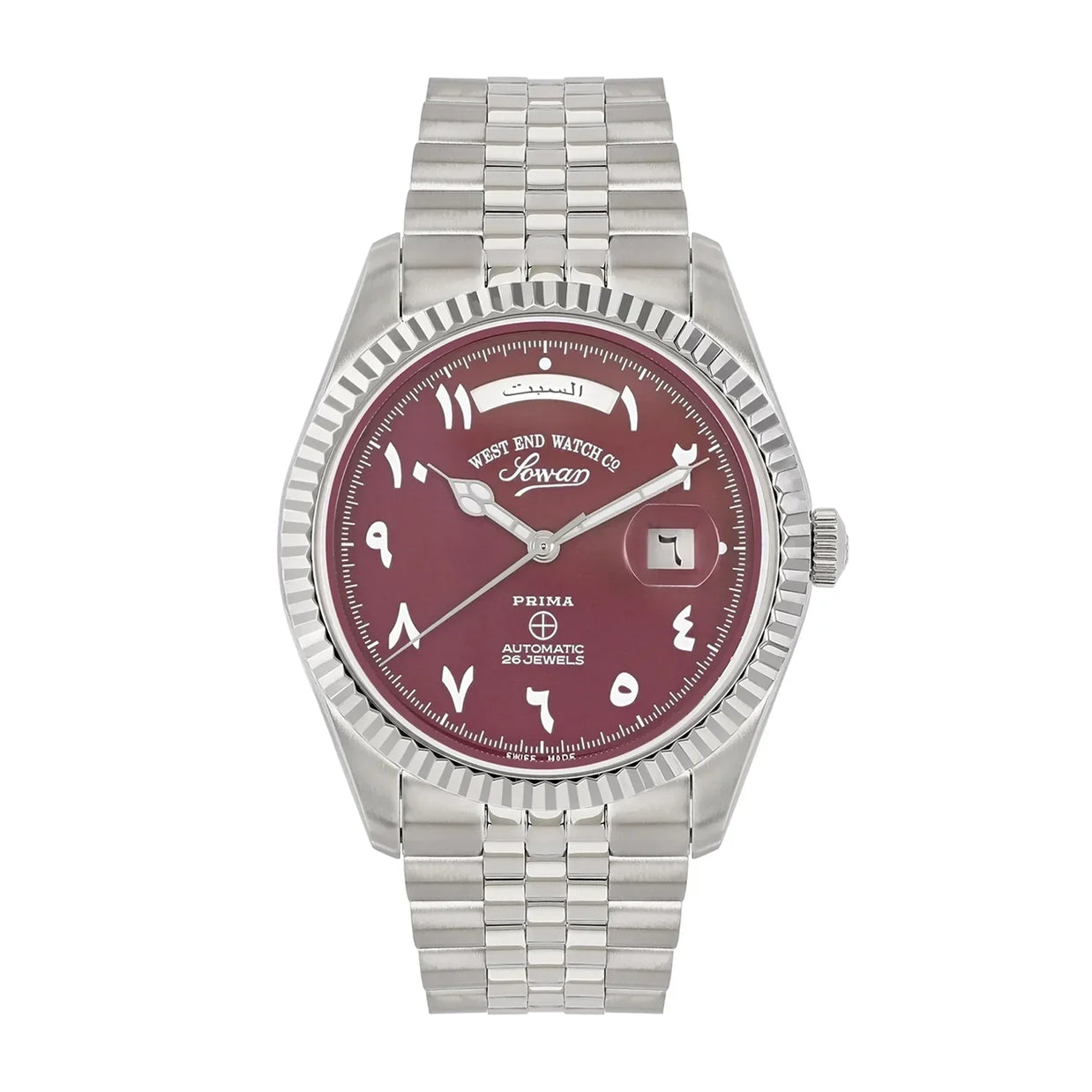 West End The Classics XL Automatic 6868.10.H-MAROON Maroon Dial Stainless Steel Men's Watch